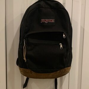 Jansport Black Backpack with Brown Base